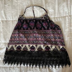 gorgeous boho patterned halter tank top